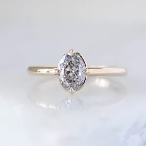 1.01ct Around The World Oval Salt and Pepper Diamond Ring