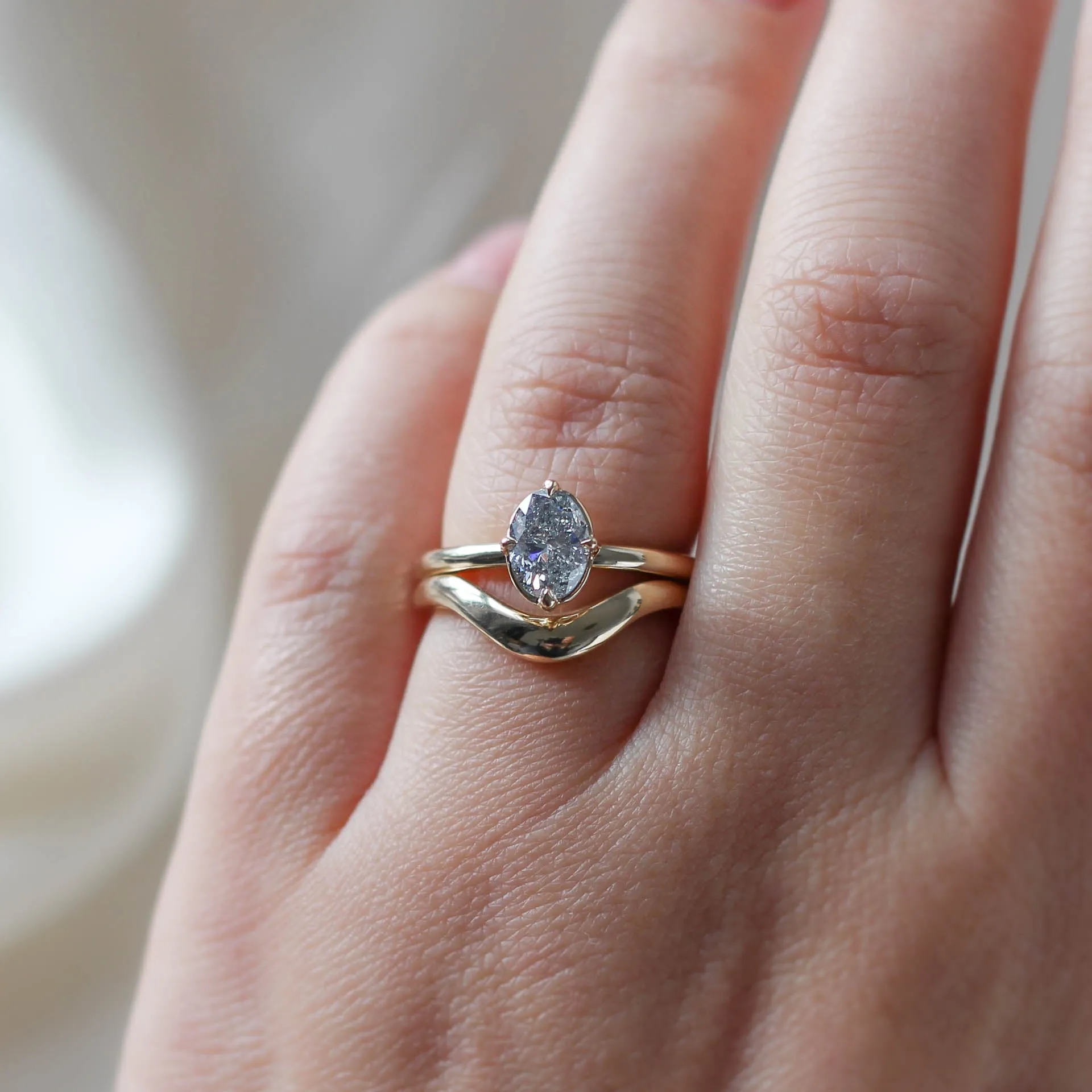 1.01ct Around The World Oval Salt and Pepper Diamond Ring