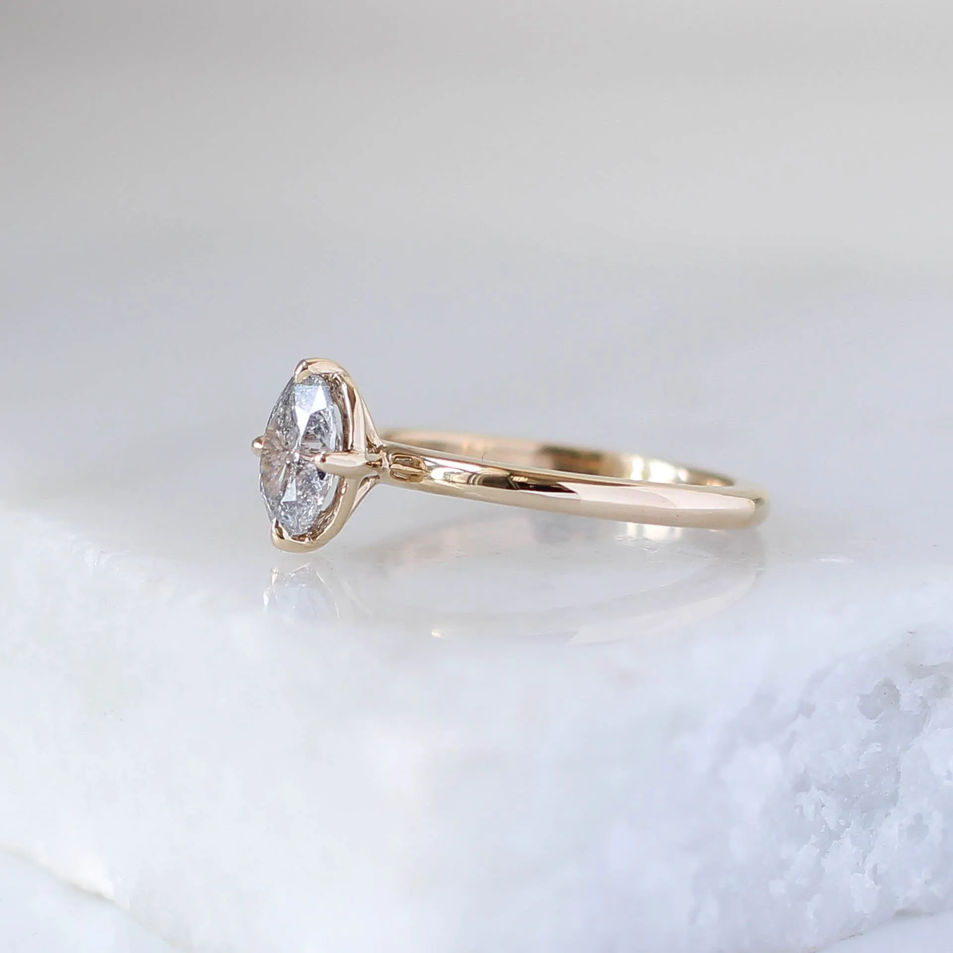 1.01ct Around The World Oval Salt and Pepper Diamond Ring