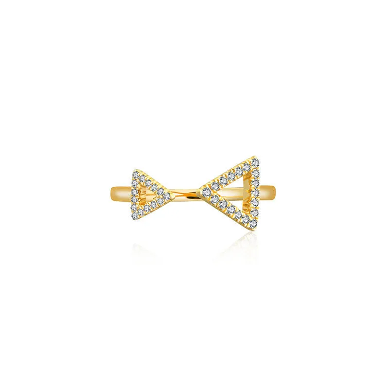 18k Gold Double Arrow Diamond Ring