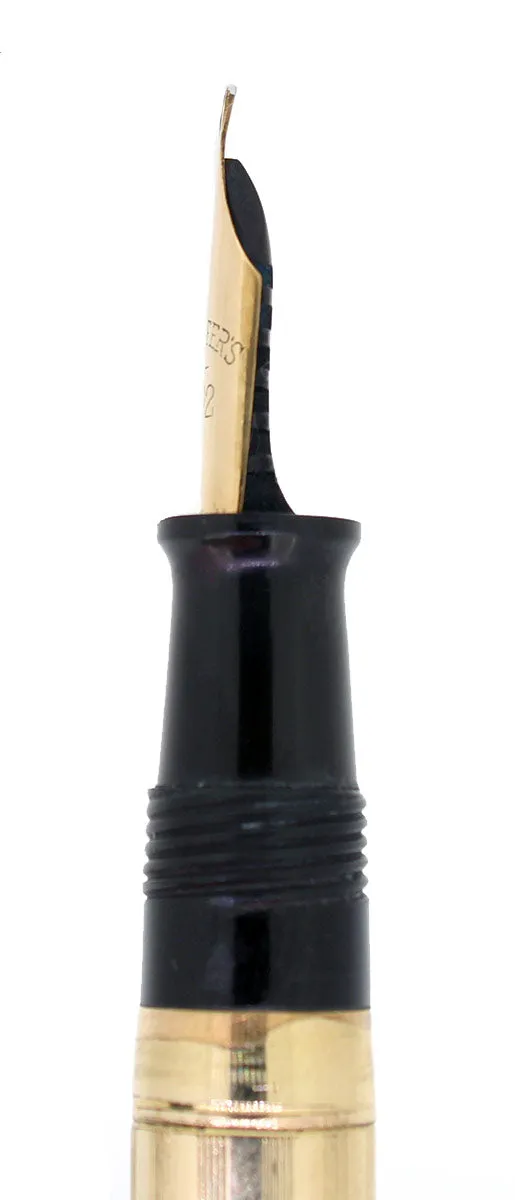 1920S SHEAFFER #2 GOLD FILLED FLAT TOP 14K F-BBB  FLEX NIB FOUNTAIN PEN RESTORED