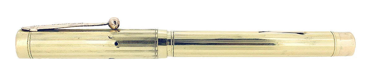 1920S SHEAFFER #2 GOLD FILLED FLAT TOP 14K F-BBB  FLEX NIB FOUNTAIN PEN RESTORED