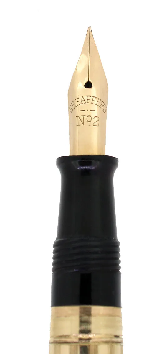 1920S SHEAFFER #2 GOLD FILLED FLAT TOP 14K F-BBB  FLEX NIB FOUNTAIN PEN RESTORED