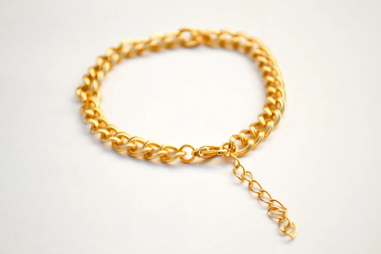 24k gold plated link chain bracelet for women, gift for her
