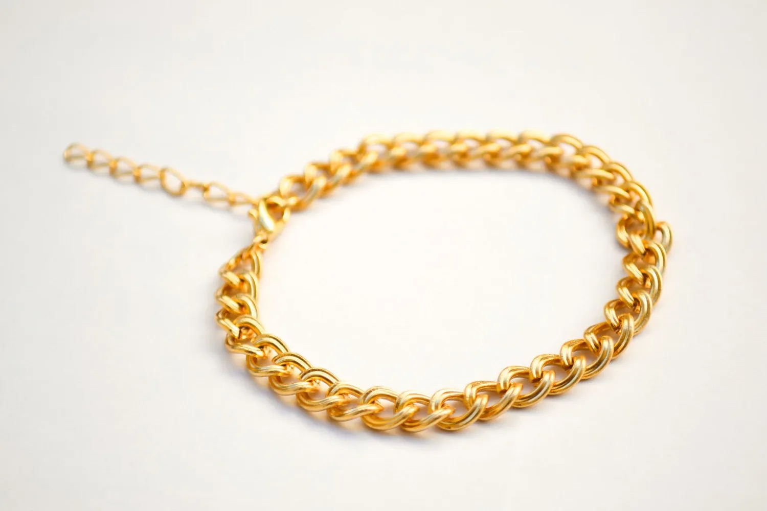 24k gold plated link chain bracelet for women, gift for her