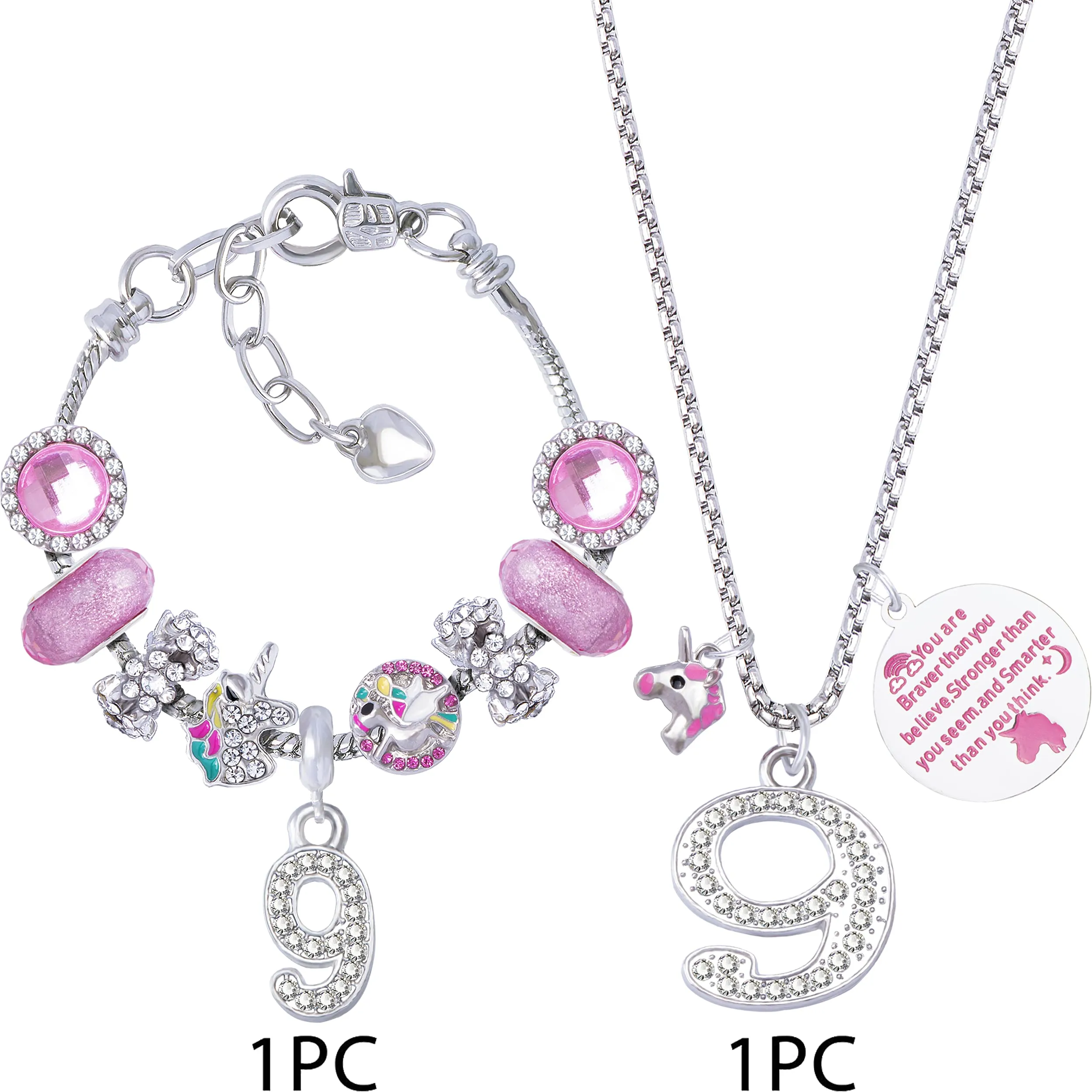 9th Birthday, 9th Birthday Gifts, 9th Birthday Bracelet for Girls, 9th Birthday Necklace