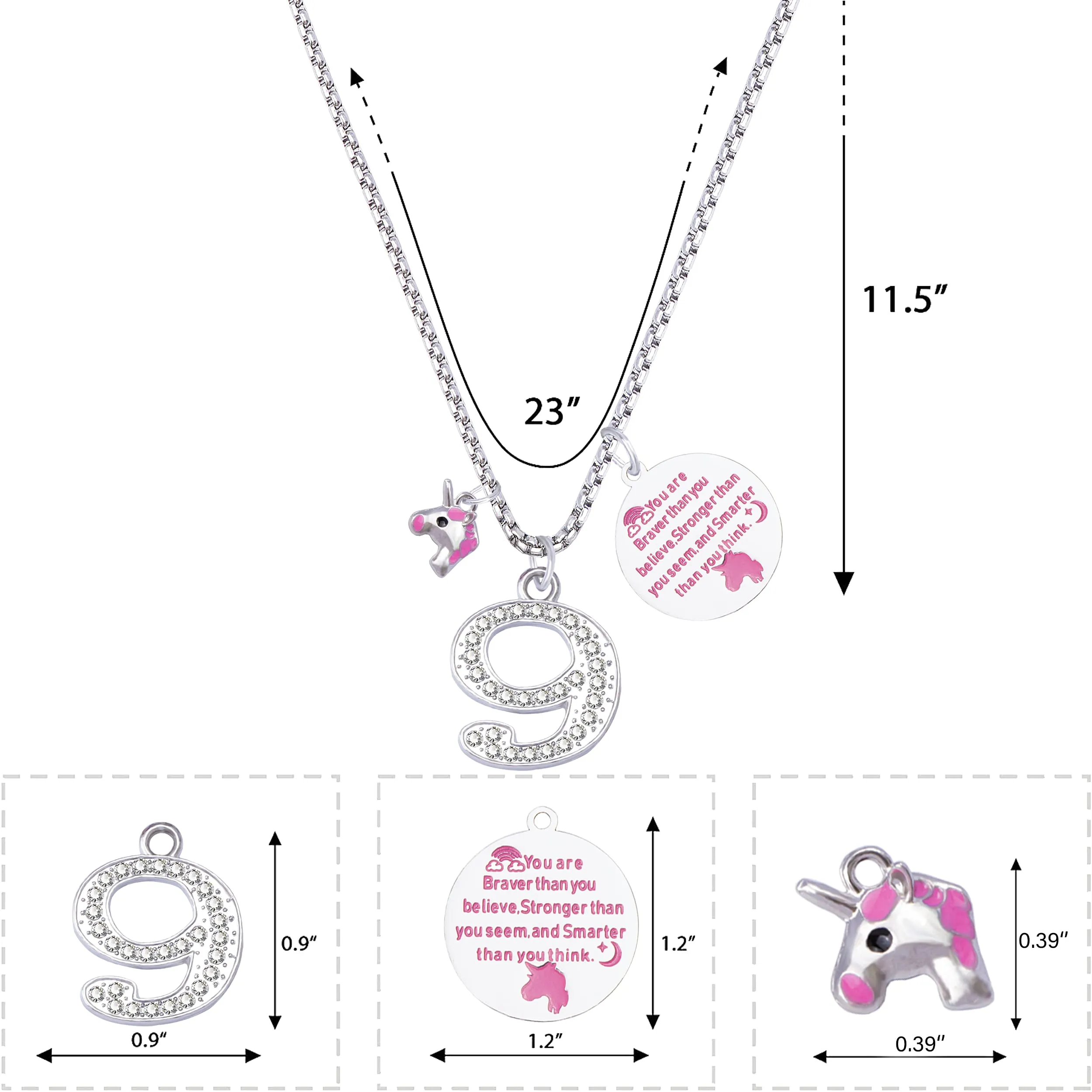 9th Birthday, 9th Birthday Gifts, 9th Birthday Bracelet for Girls, 9th Birthday Necklace