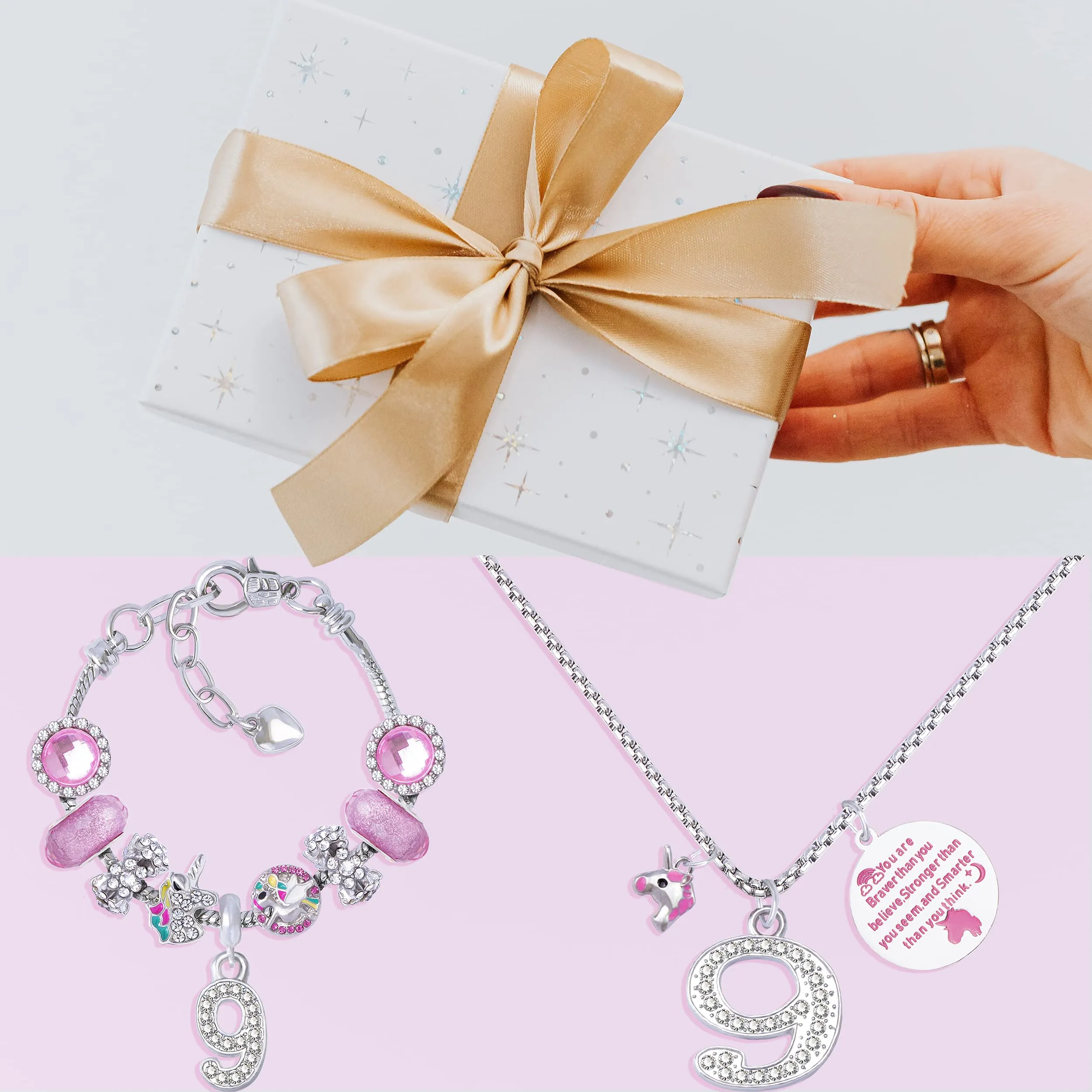 9th Birthday, 9th Birthday Gifts, 9th Birthday Bracelet for Girls, 9th Birthday Necklace