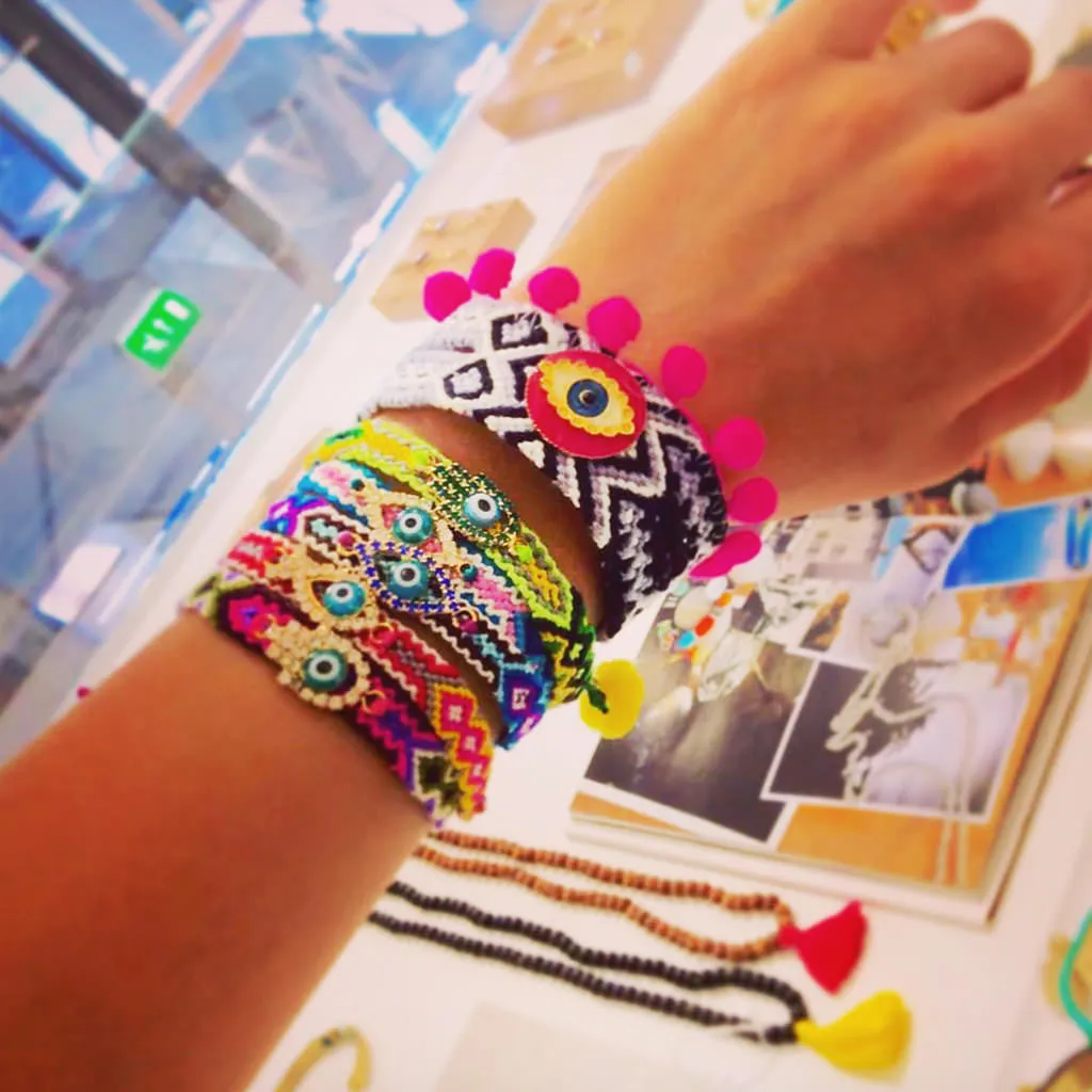 Diamante Hamsa Hand Lucky Charm Friendship Bracelet