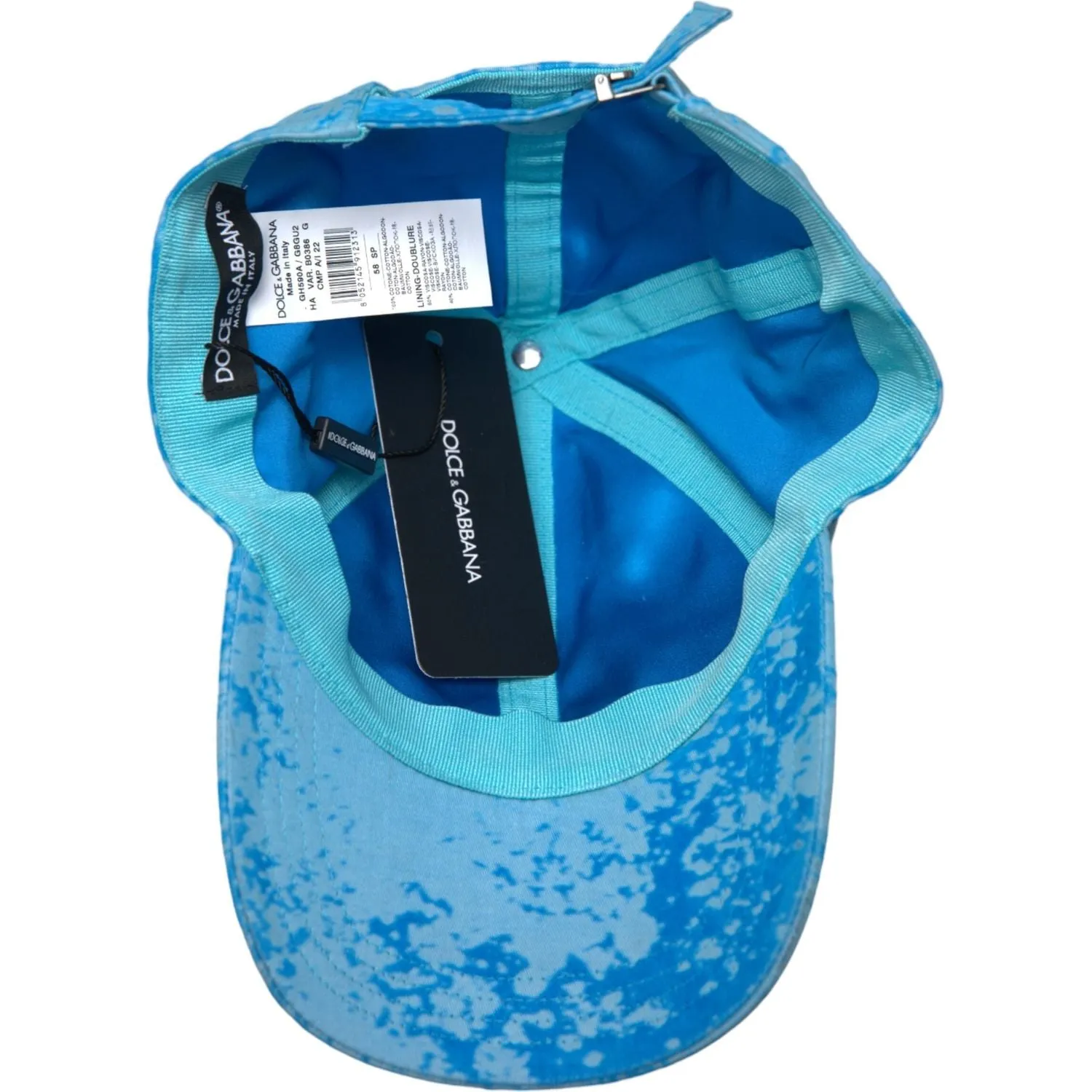 Dolce & Gabbana Light Blue Color Splash Baseball Hat Men