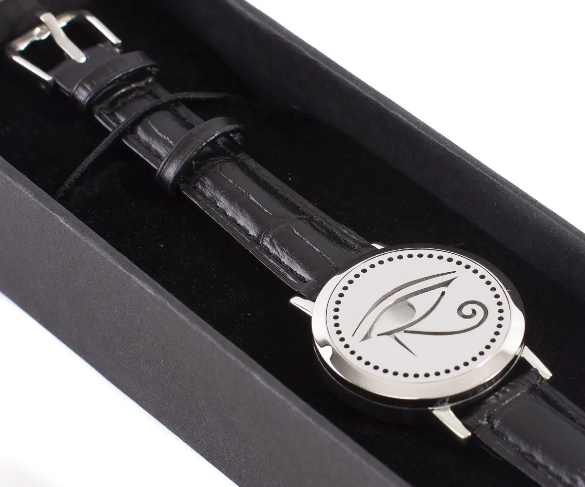Eye of Horus | Aromatherapy Oil Diffuser Bracelet with Adjustable Leather Strap