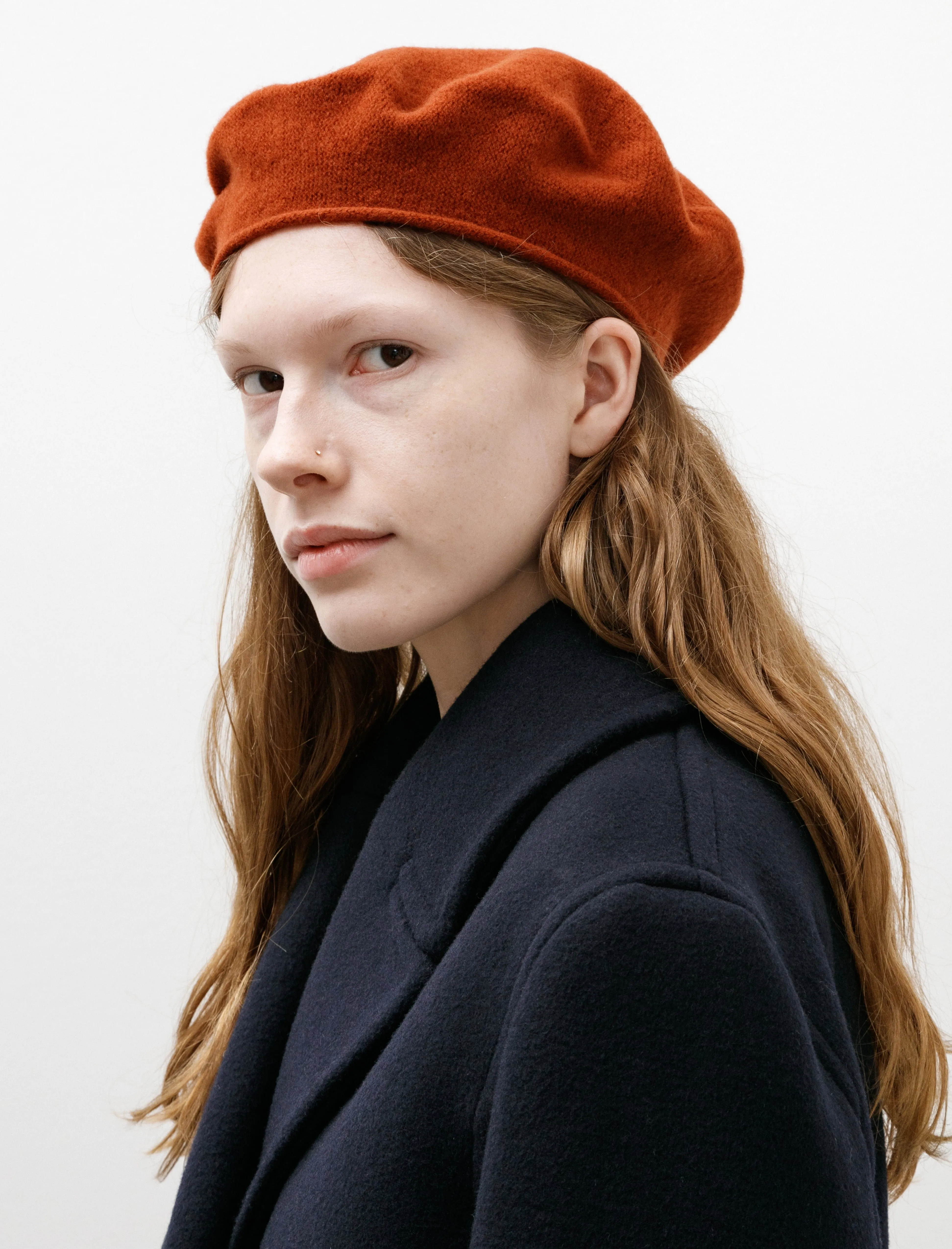 Felted Pompom Beret Harissa