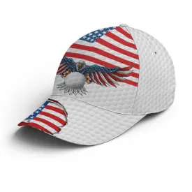 Golf American Flag Eagle Golf Ball Pattern Baseball Cap Coolspod