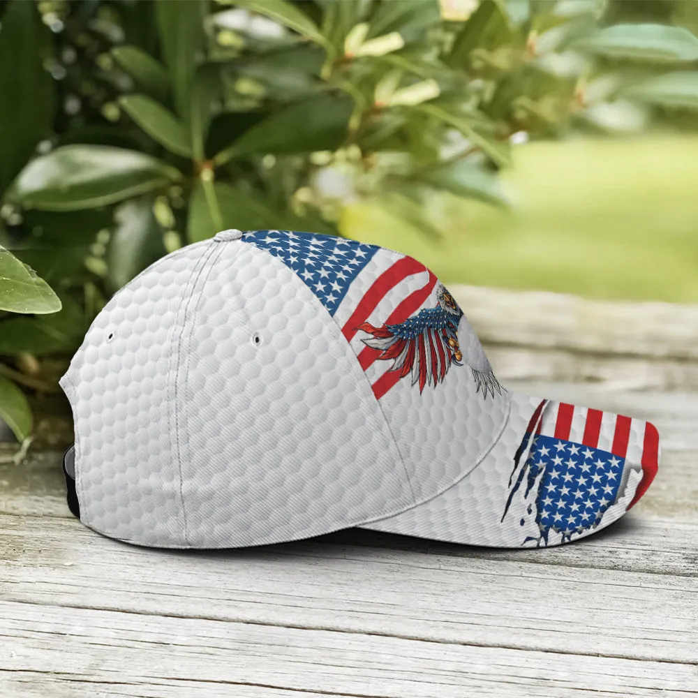 Golf American Flag Eagle Golf Ball Pattern Baseball Cap Coolspod
