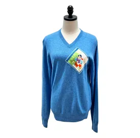 Light Blue Cashmere V-Neck Sweater