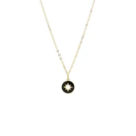 necklace with enamel starburst cutout charm