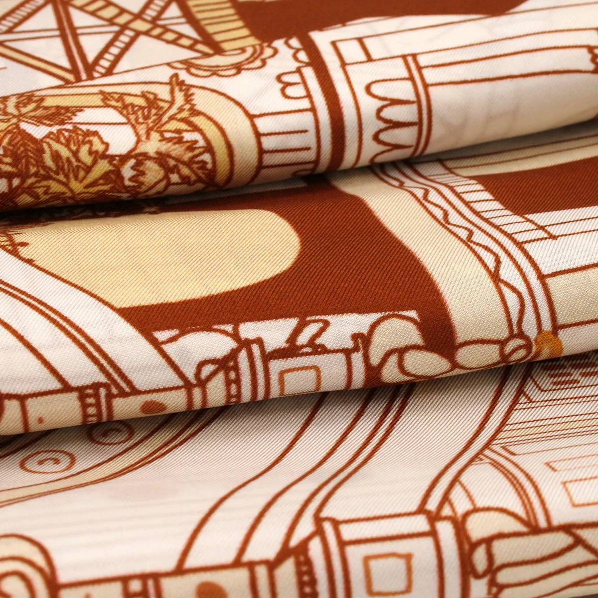 Paris orange silk tie scarf