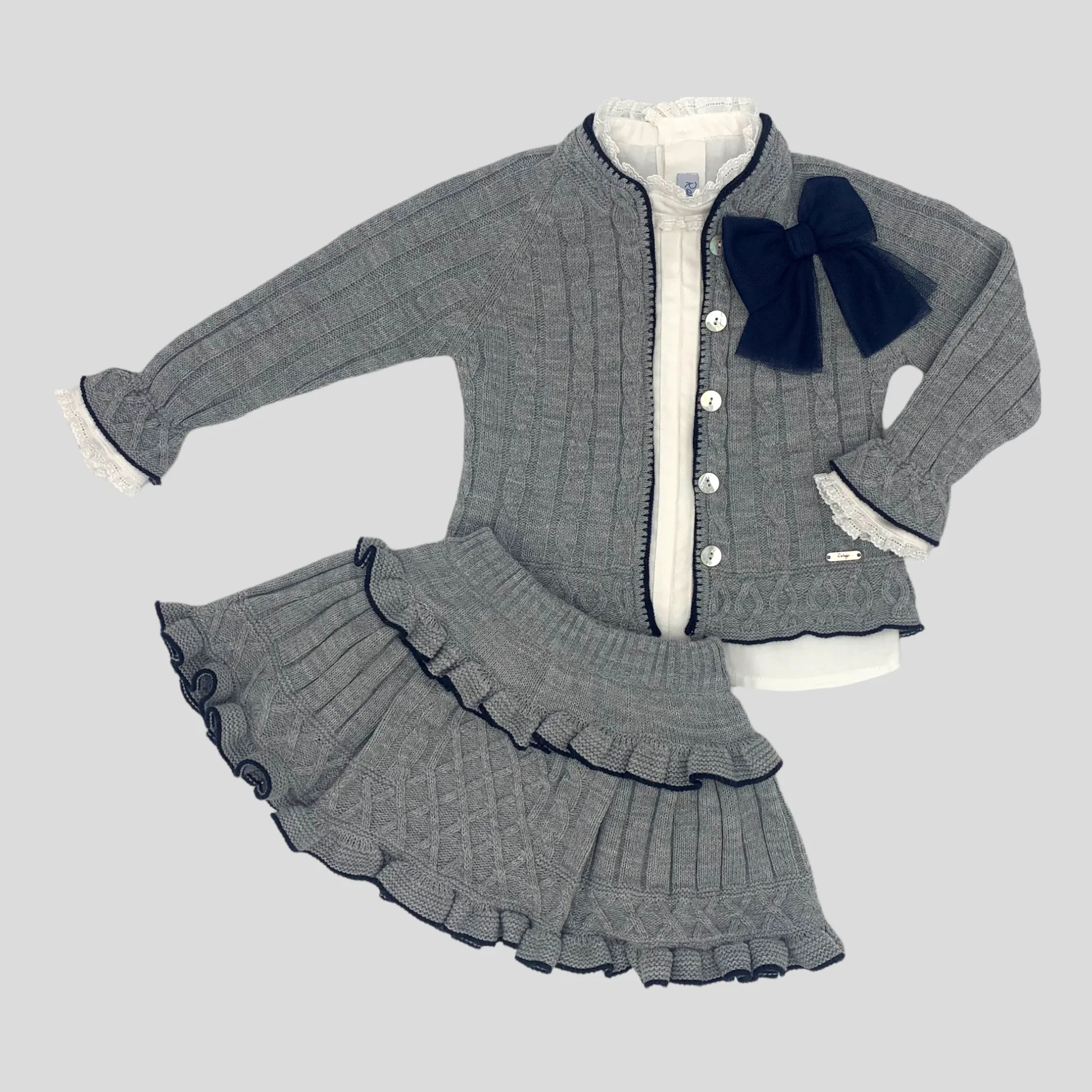 Rahigo Girls Gray Skirt Set