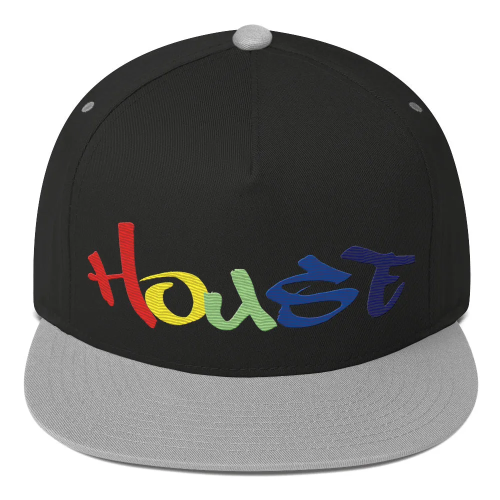 Rainbow House Music Flat Bill Cap