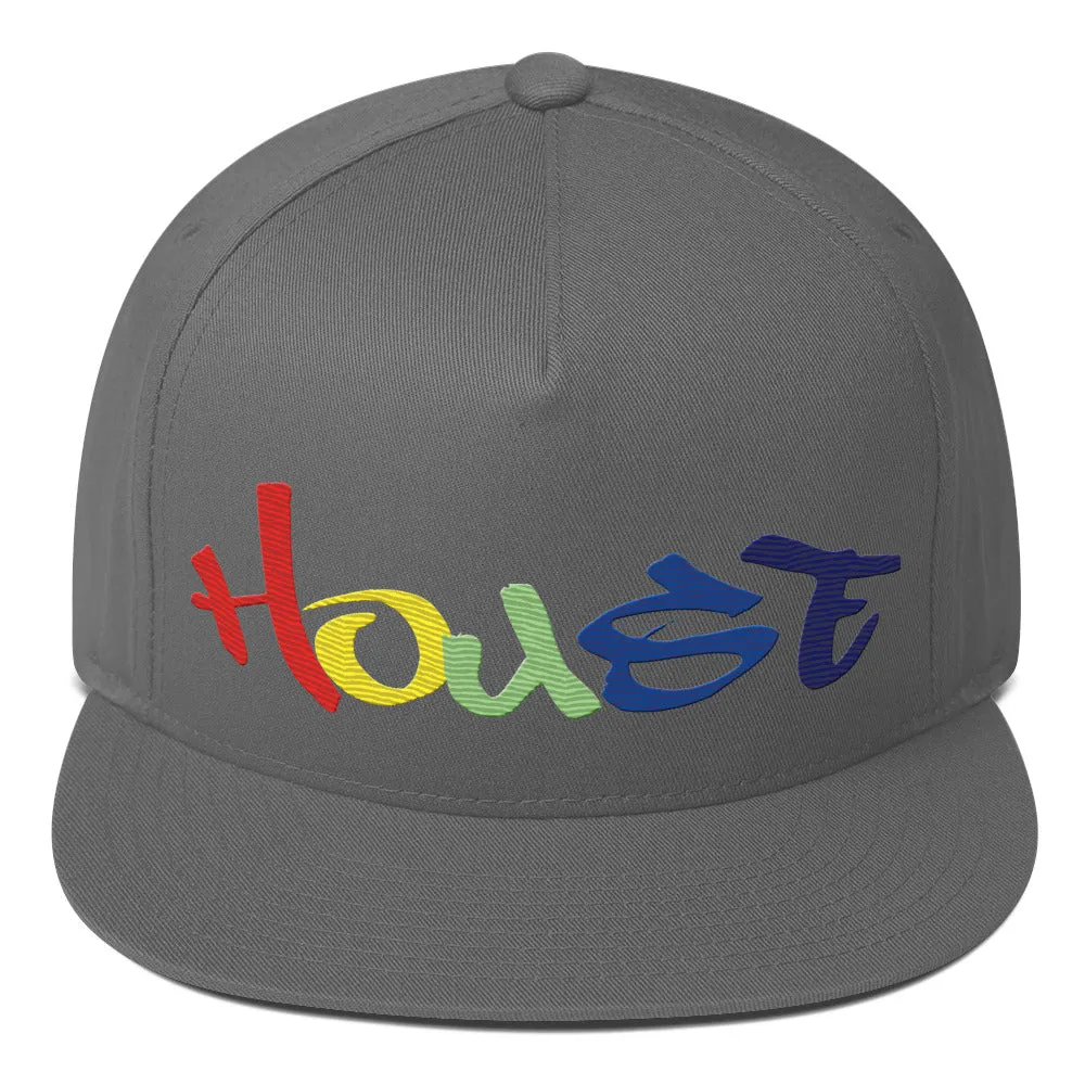Rainbow House Music Flat Bill Cap