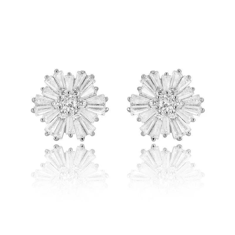Rose Gold Crystal Stud Earrings