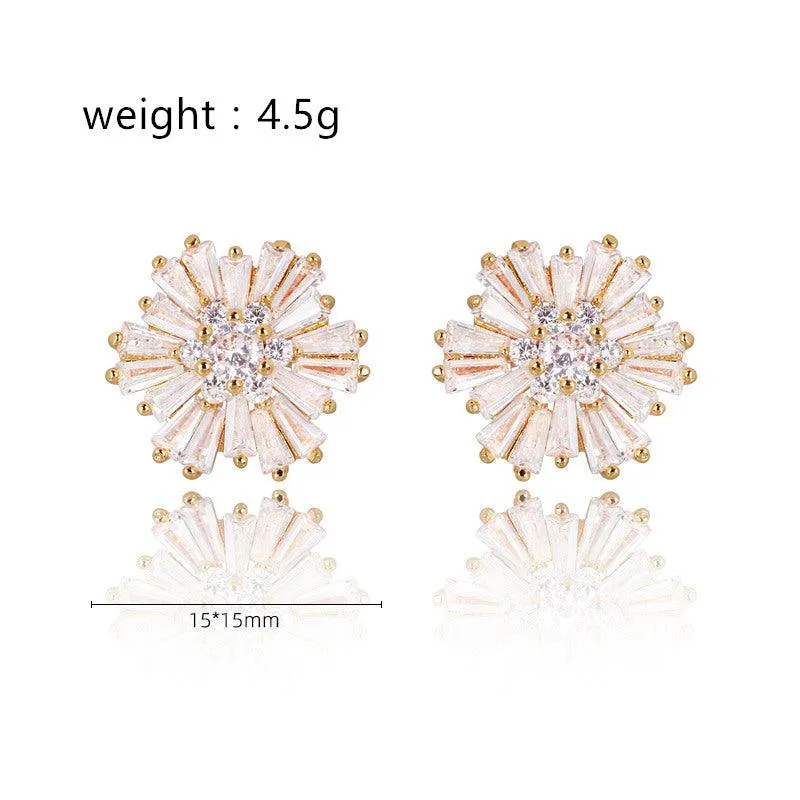 Rose Gold Crystal Stud Earrings