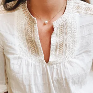 Single floating pearl Necklace