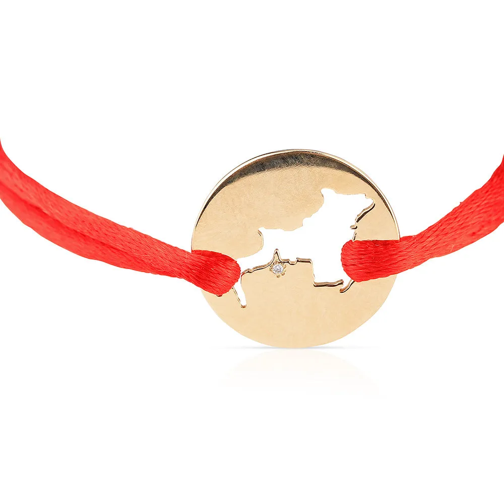 SOLID GOLD MUSKOKA LAKES CHARM WITH CUSTOM DIAMOND PLACEMENT