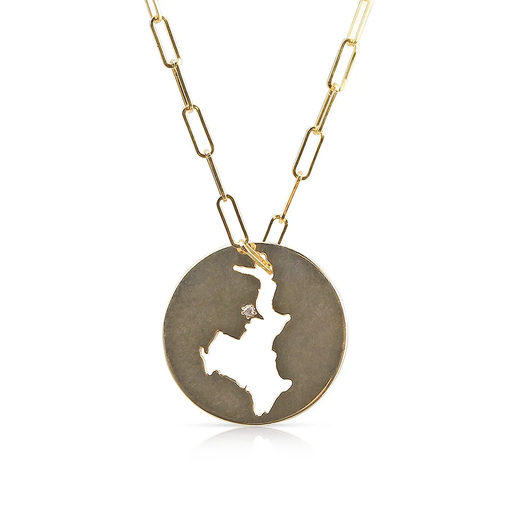 SOLID GOLD MUSKOKA LAKES CHARM WITH CUSTOM DIAMOND PLACEMENT